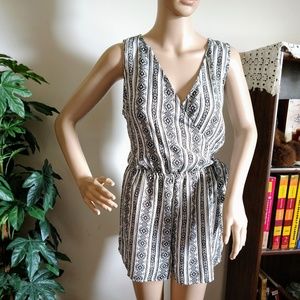 As U Wish Black And White Romper NWT